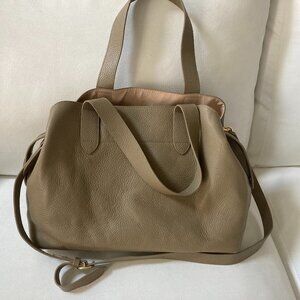 Cuyana Ecru leather laptop bag